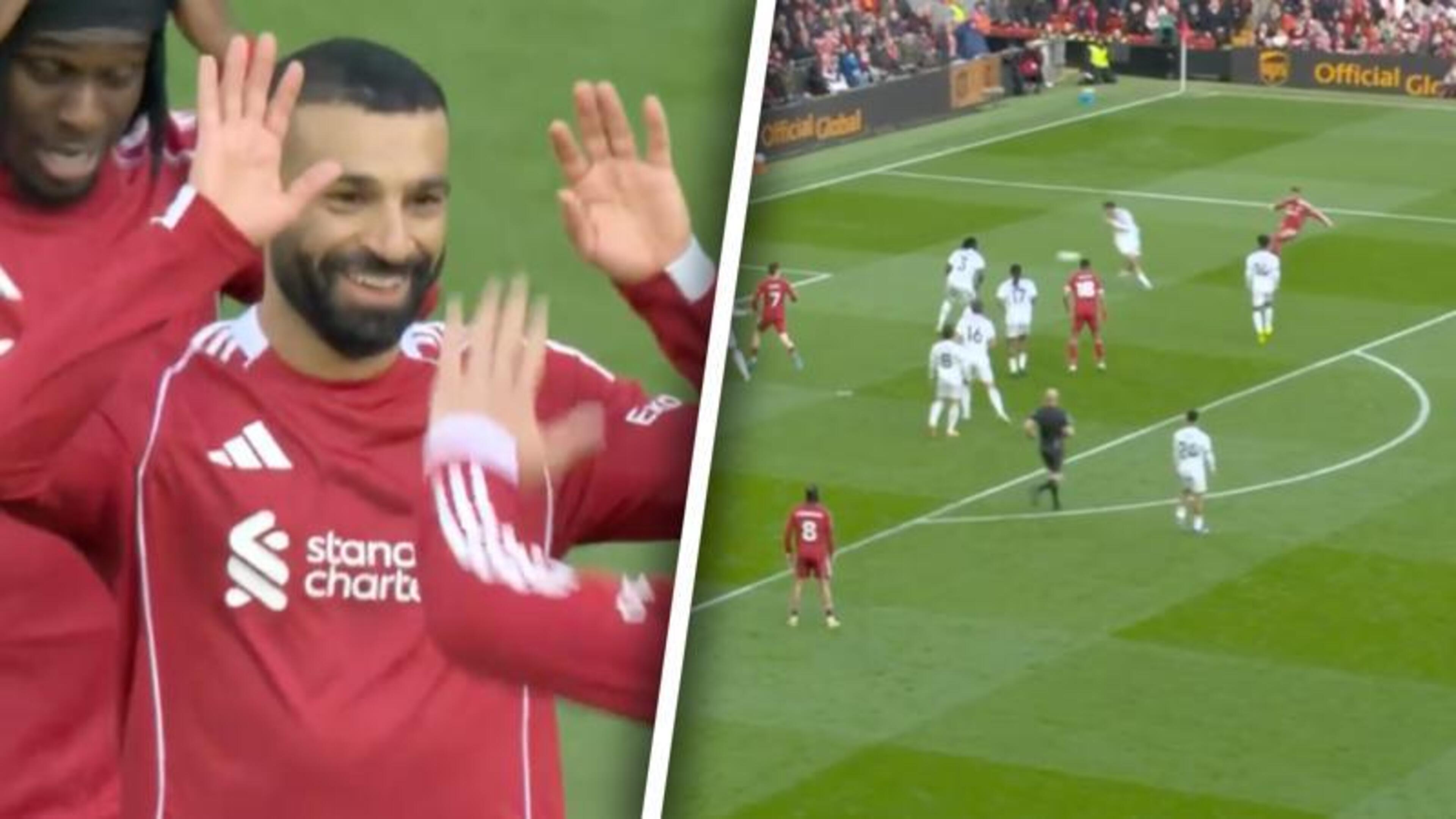 Videogoal: Mohamed Salah verdubbelt voorsprong Liverpool tegen Fullham