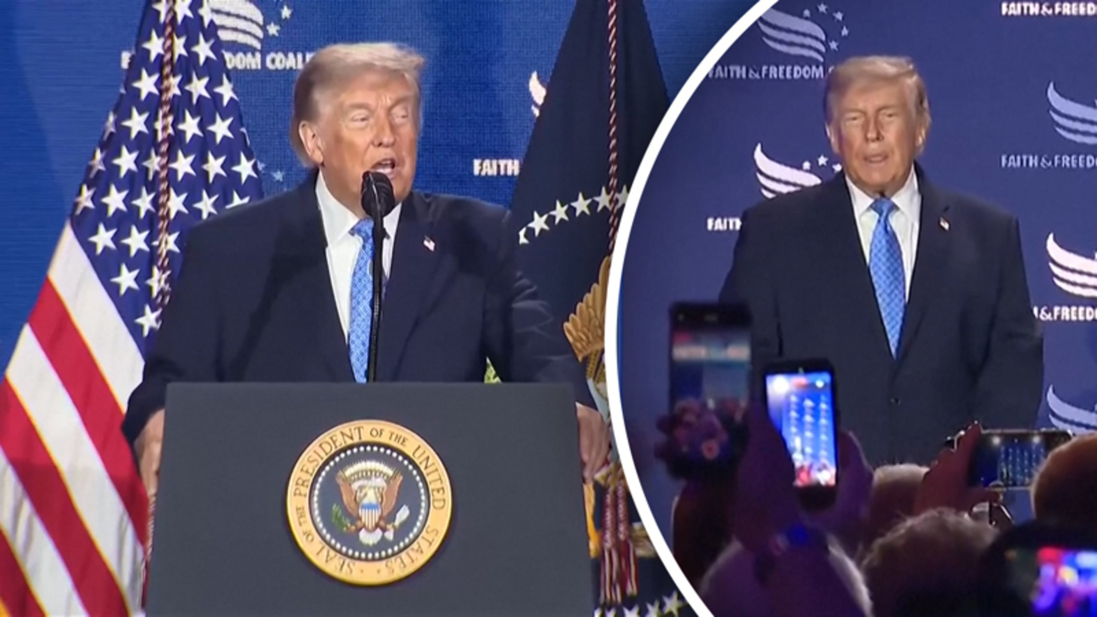 Donald Trump terug op plek van moordaanslag: ‘Ik herinner mij deze kamer super goed’