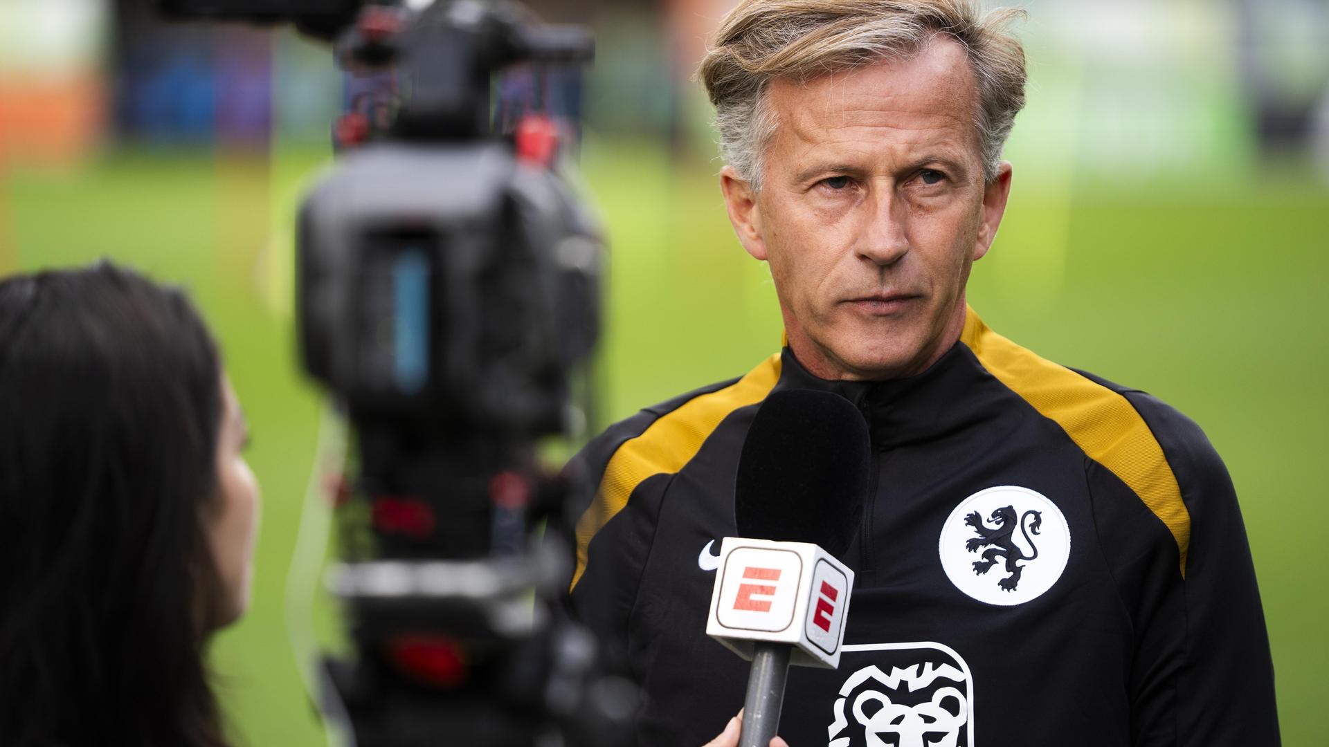 ZEIST - Bondscoach Andries Jonker tijdens een training voorafgaand aan de Nations League wedstrijd tegen Schotland. ANP JEROEN JUMELET