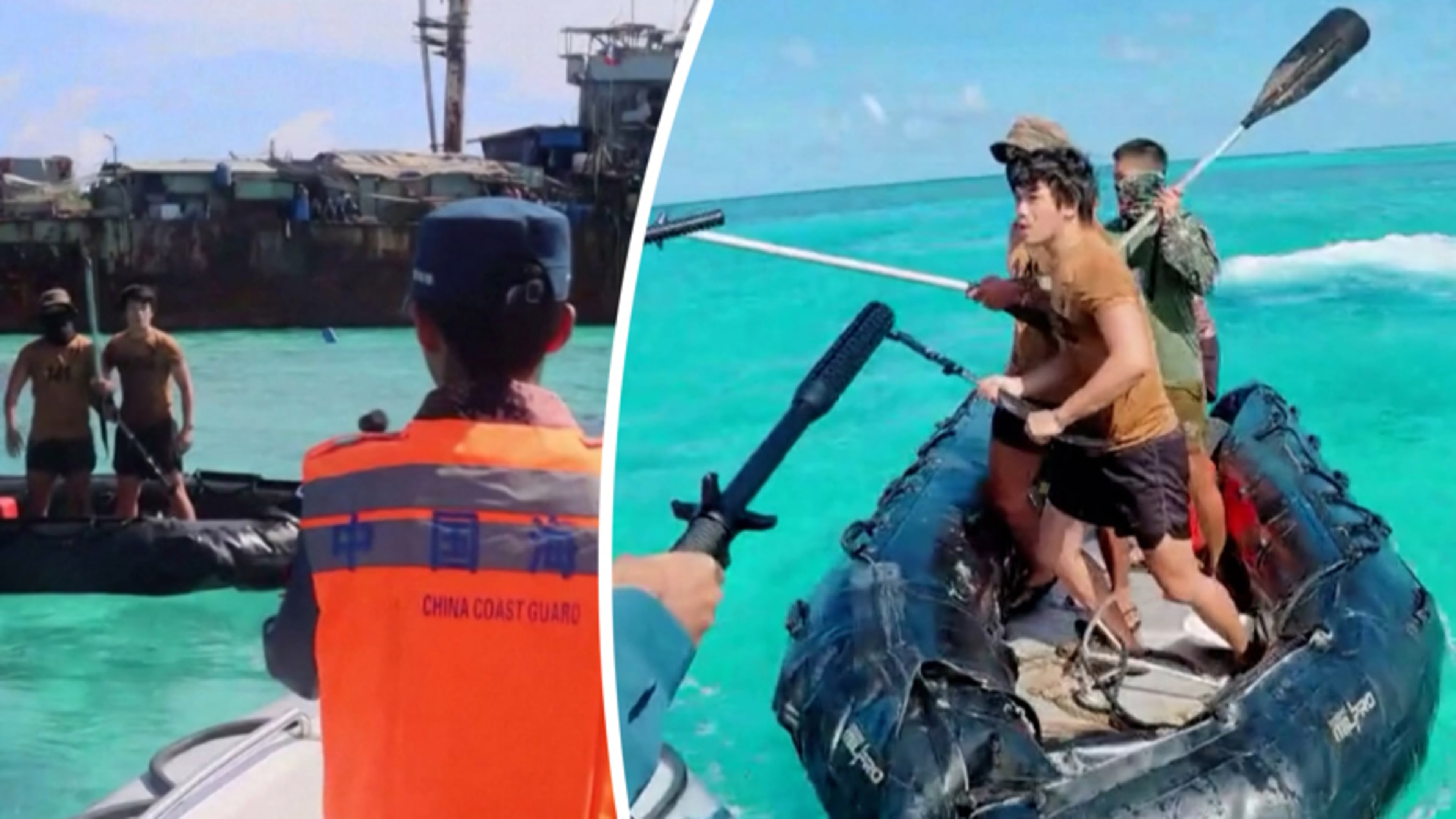 Filipijnse marine slaat Chinese kustwacht van zich af met roeispanen en stokken