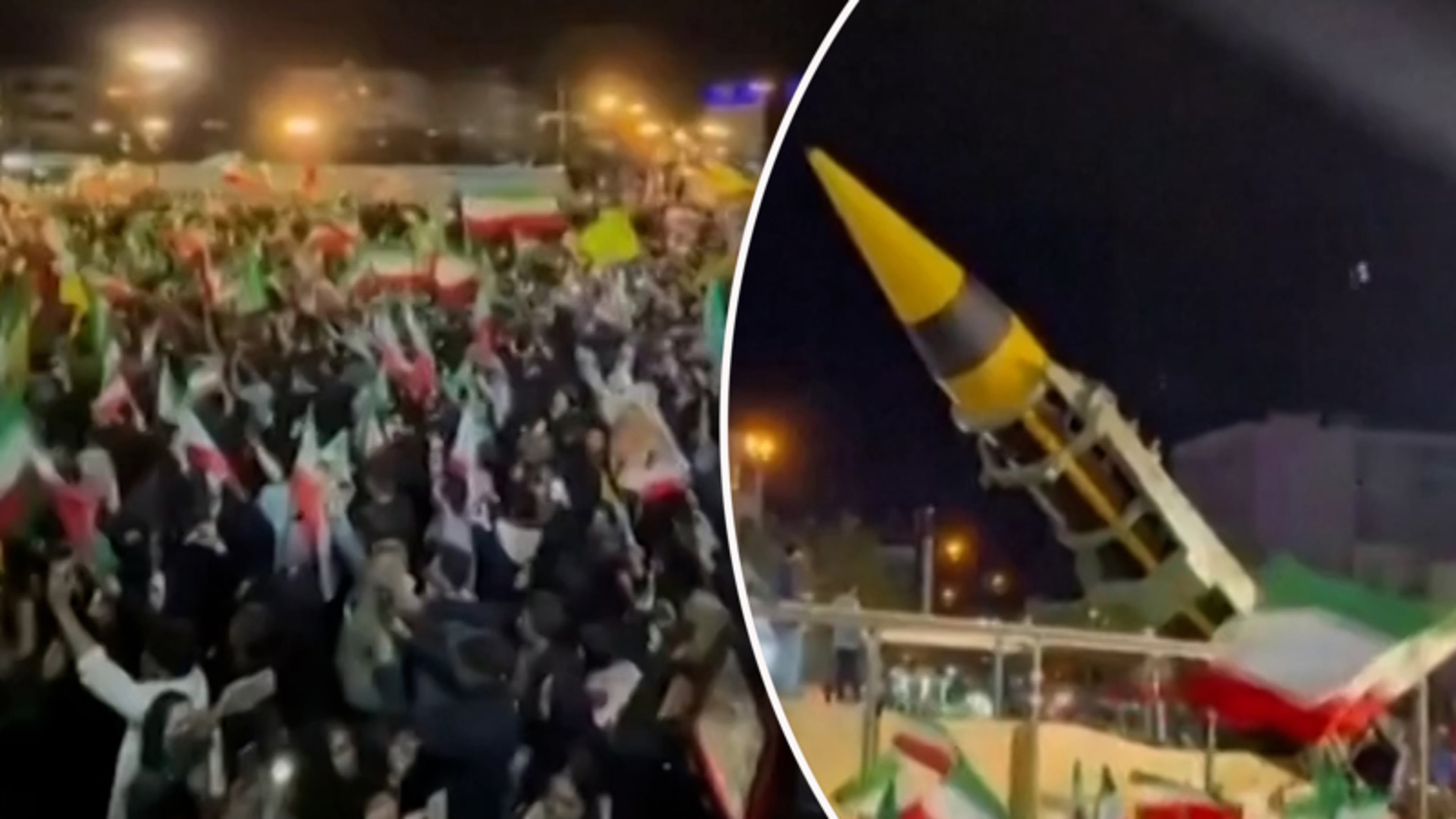 Iran pronkt met raket tijdens bijeenkomst