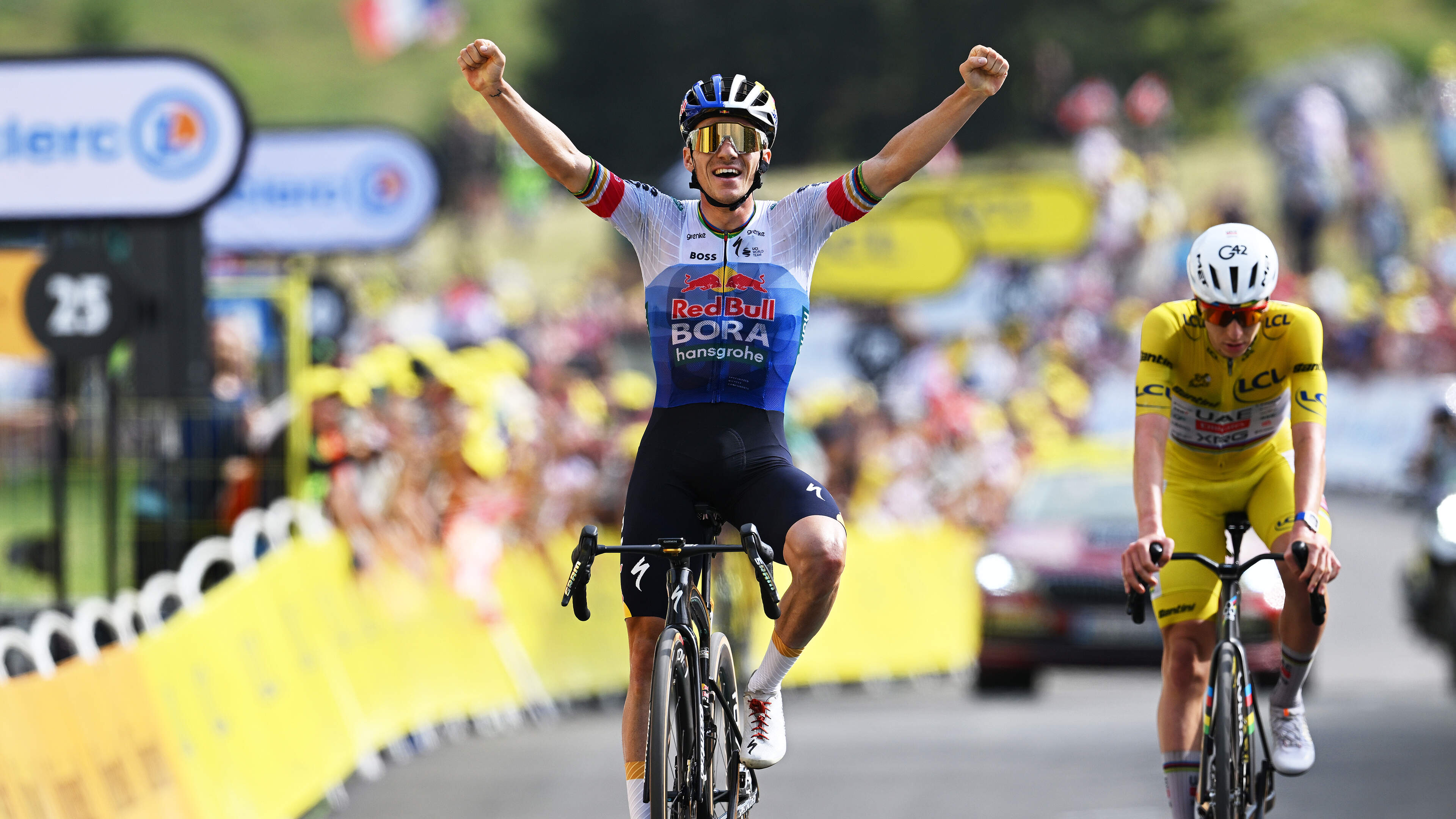 Remco Evenepoel klopt Tadej Pogacar in bergrit in Tour de France, opgave Jonas Vingegaard na val