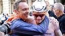 Bondscoach Koos Moerenhout (l.) moet het dit jaar stellen zonder de wereldkampioen van 2023 Matieu van der Poel.