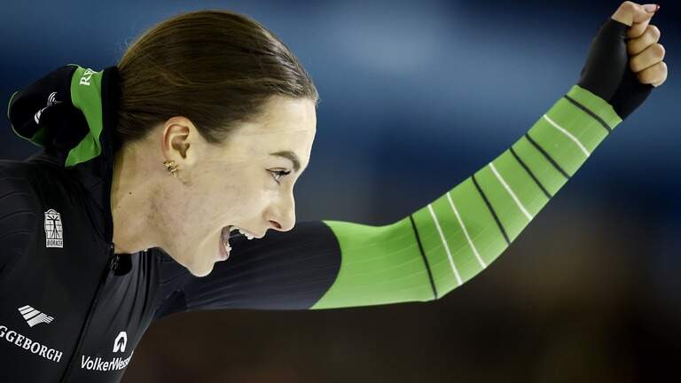 Femke Kok na afloop van de 1.000 meter.